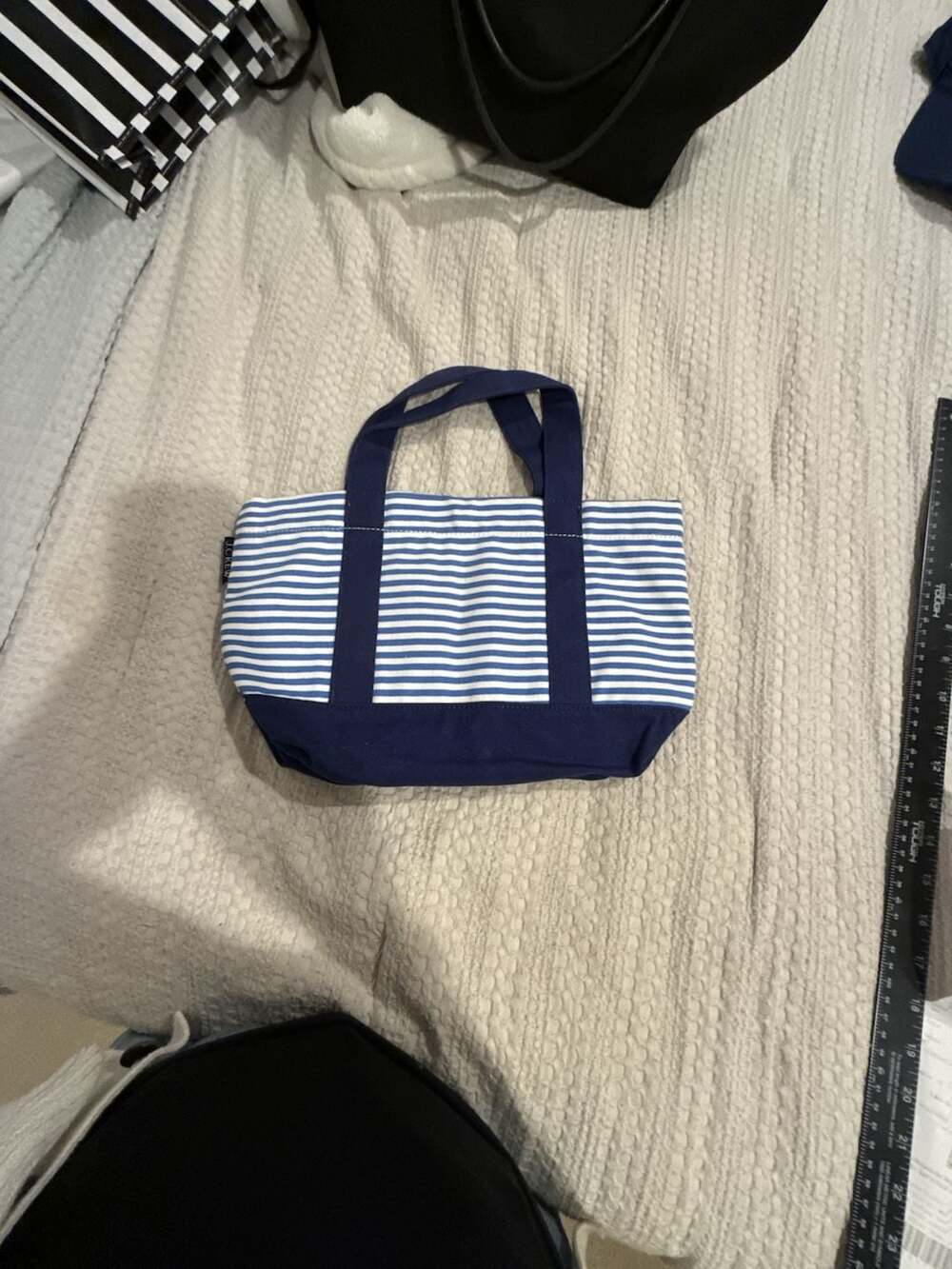 J.Crew Canvas Stripe Mini Tote Bag - Picture 3 of 8